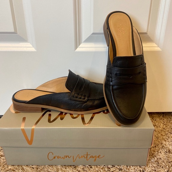 Crown Vintage Shoes - Black Mules